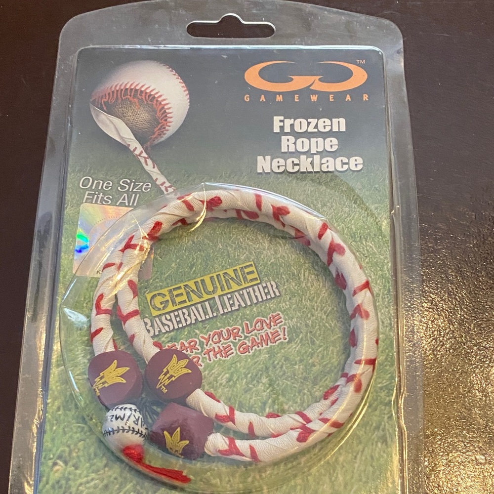 The Game Red and White Baseball Leather Necklace